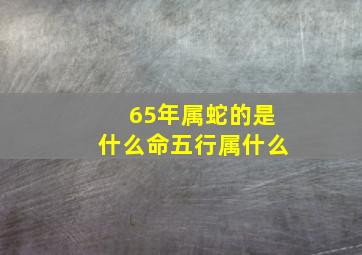 65年属蛇的是什么命五行属什么