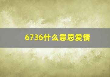 6736什么意思爱情