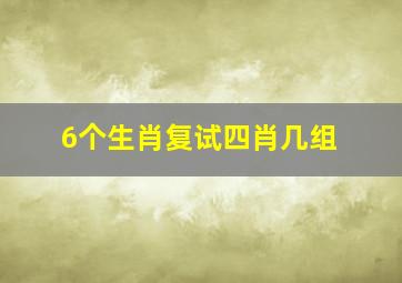 6个生肖复试四肖几组