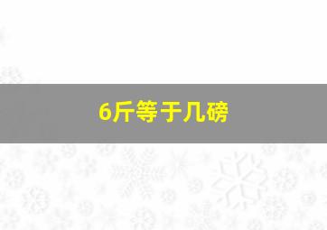 6斤等于几磅