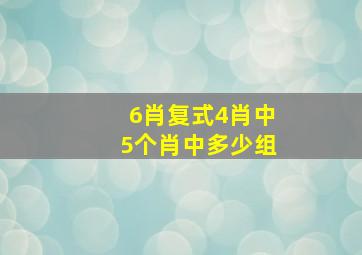 6肖复式4肖中5个肖中多少组