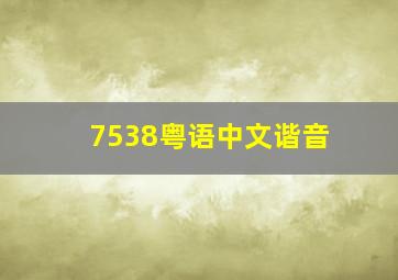 7538粤语中文谐音