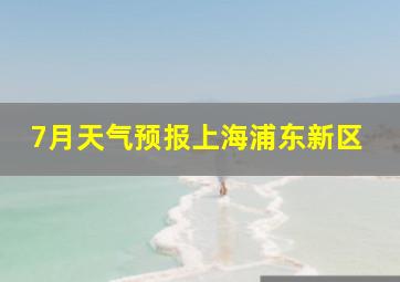 7月天气预报上海浦东新区