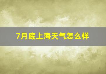 7月底上海天气怎么样