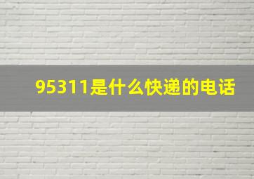 95311是什么快递的电话