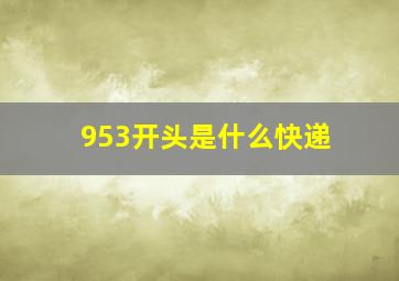 953开头是什么快递