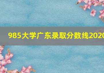 985大学广东录取分数线2020