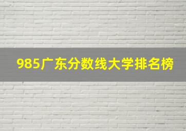 985广东分数线大学排名榜