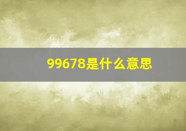 99678是什么意思