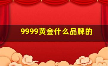 9999黄金什么品牌的