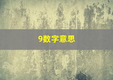 9数字意思