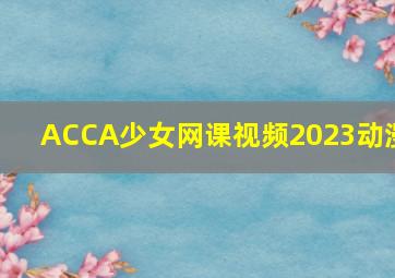 ACCA少女网课视频2023动漫