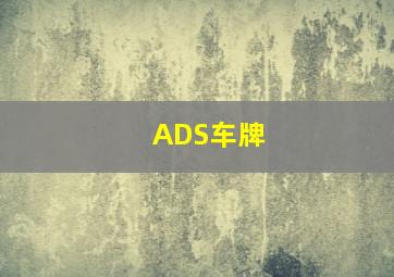 ADS车牌