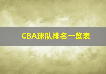 CBA球队排名一览表