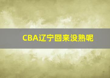 CBA辽宁回来没熟呢