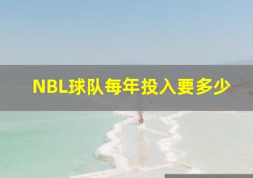 NBL球队每年投入要多少