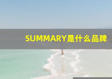 SUMMARY是什么品牌