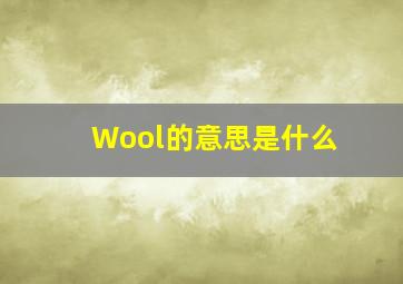 Wool的意思是什么