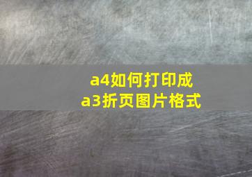 a4如何打印成a3折页图片格式