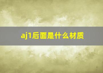 aj1后面是什么材质