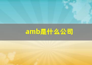 amb是什么公司