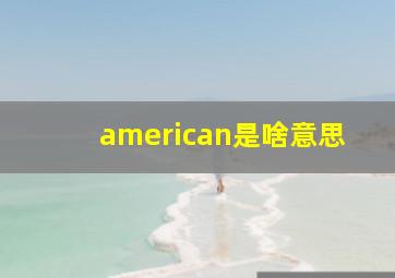 american是啥意思