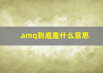 amq到底是什么意思