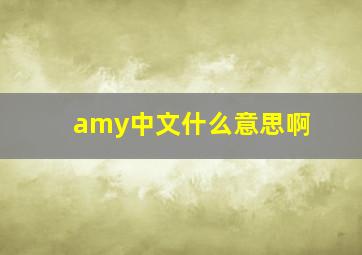 amy中文什么意思啊