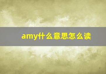 amy什么意思怎么读