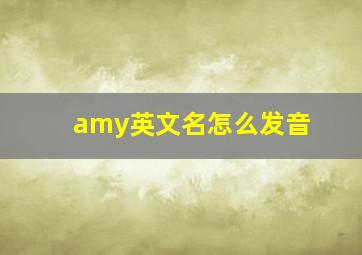 amy英文名怎么发音