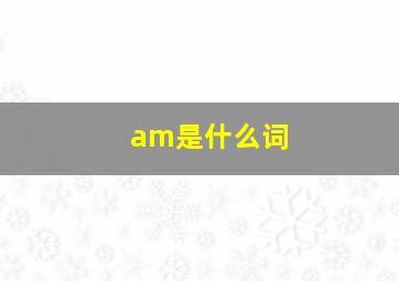 am是什么词