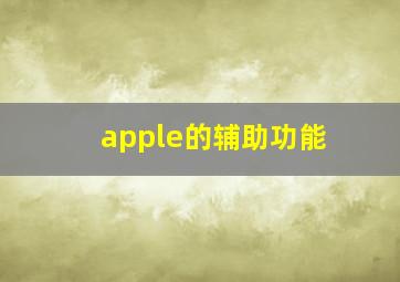 apple的辅助功能