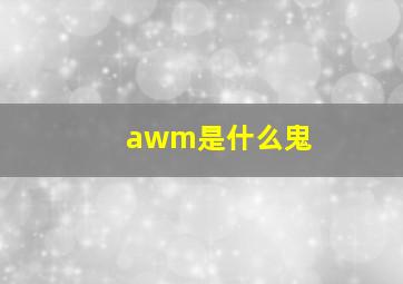 awm是什么鬼