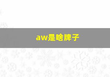 aw是啥牌子