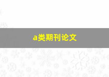 a类期刊论文