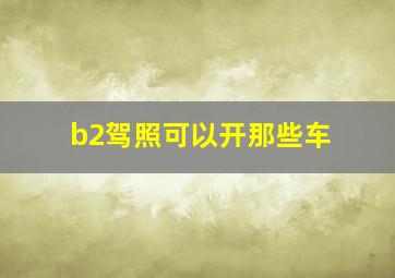 b2驾照可以开那些车