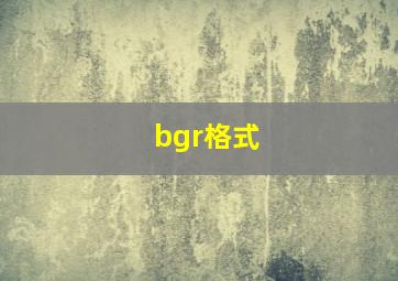 bgr格式