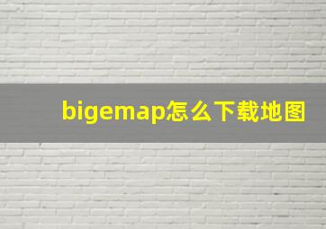 bigemap怎么下载地图