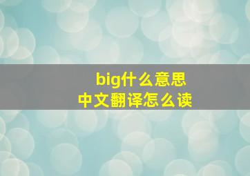 big什么意思中文翻译怎么读