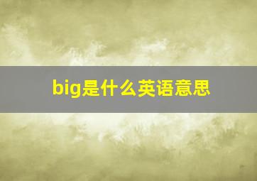 big是什么英语意思