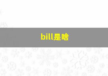 bill是啥