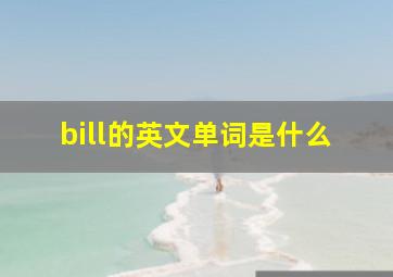 bill的英文单词是什么