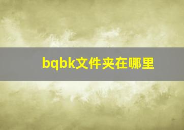 bqbk文件夹在哪里