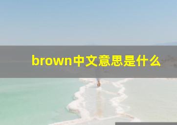 brown中文意思是什么