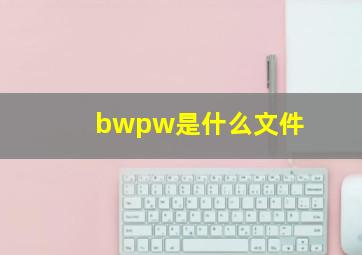 bwpw是什么文件