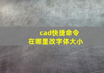 cad快捷命令在哪里改字体大小