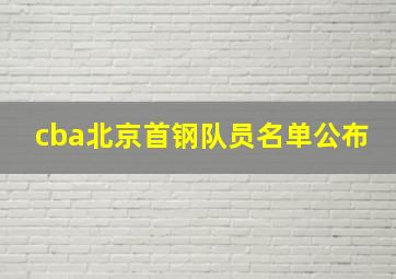 cba北京首钢队员名单公布