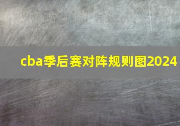 cba季后赛对阵规则图2024