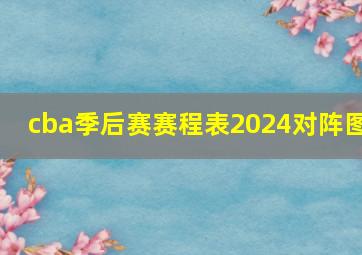 cba季后赛赛程表2024对阵图