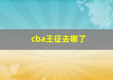 cba王征去哪了